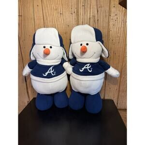 Atlanta Braves Snowmen Plush (2) – 15” Christmas MLB Figures by Memory Co.
